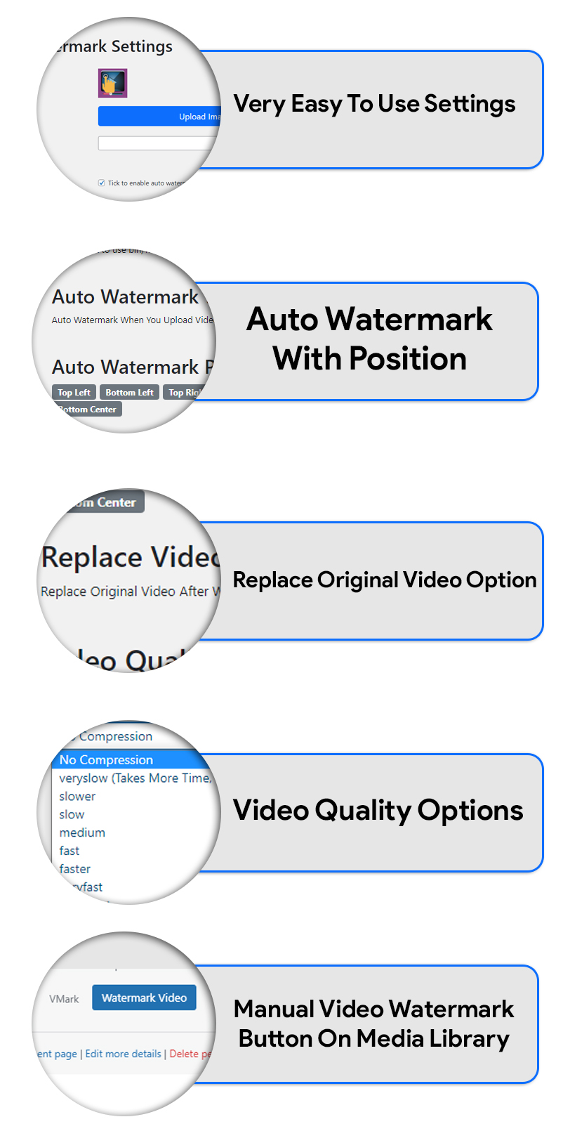 Wordpress Video watermark plugin